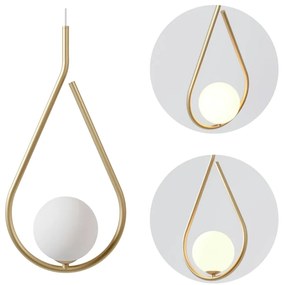 Pendente Gota Globo Ø12Cm C/ Rosca Alumínio 1Xg9 - Qimporta Pd2358 (CHAMPANHE, FOSCO)