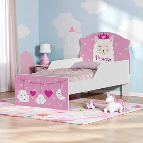 Mini Cama Infantil 153,2x79cm com Proteção Lateral Personagens K02 - D'Rossi - LHAMA PRINCESA