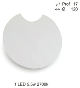 Arandela Uneve Redonda Plana Ø12X1,7Cm 1Xled 5,5W 2700K - Old Artisan... (COBRE FOSCO, 220V)