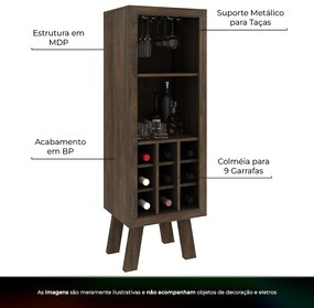 Adega Bar para Sala de Estar Decorativa AD5000 MDP Rustico G69 - Gran Belo