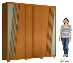 Guarda Roupa Casal 6 Portas 240cm Ouro Verde Cinamomo/Sálvia - Albatro