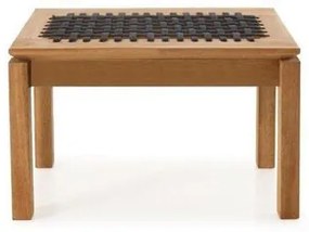 Banco Trama em Madeira Stain Jatoba com Assento em Corda cor Preta 43 cm (ALT) - 54942 Sun House