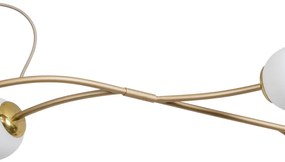 Pendente Zucca 34X105Cm 6Xg9 Cabo Aço Chumbador + Cabo Rayon / Globo Ø... (BT - Branco Texturizado, FOSCO)