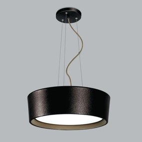Pendente Redondo Onix Ø55X14Cm 6Xe27 Aro Recuado / Metal E Acrilico |... (ESC-V - Escovado, FN-N - Fendi Fosco)