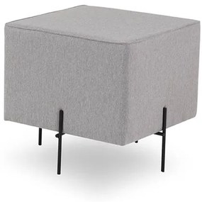 Puff Buttom Retangular Assento Cinza Pés Preto - 68497 Sun House