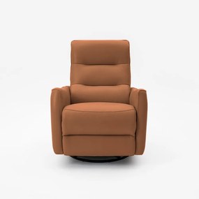 Poltrona do Papai Reclinável Elétrica Sala de Estar Plaza USB e USB-C Gira Balança Couro Caramelo G40 - Gran Belo