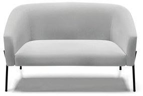 Sofá 2 Lugares Namoradeira Pé de Ferro Preto Stella Suede D03 - D'Rossi - Cinza