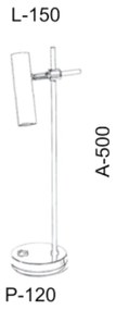 Abajur Vertical Haste Tubinho Articulado 12X15X50Cm Metal 01Xmr11 | Ol... (COBRE FOSCO / COBRE BRILHO)