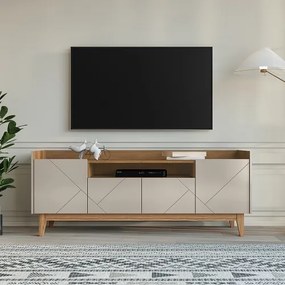 Rack Adria 1.80 Off White/Cedro - Casa D Móveis