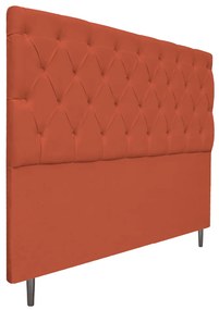 Cabeceira Estofada Liverpool 140 cm Casal Suede Terracota - ADJ Decor