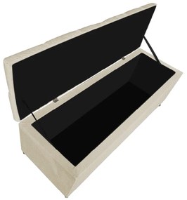 Calçadeira Estofada Liverpool 195 cm King Size Linho Bege - ADJ Decor