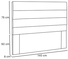 Cabeceira Estofada Nubia 140cm Casal Suede - ADJ Decor