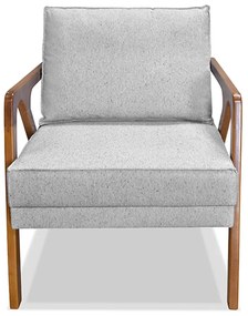 Poltrona Decorativa De Luxo Frida Linho Rústico Grigio G63 - Gran Belo
