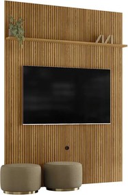 Painel Decorativo 245cm Sanson Frisado MDP até 65 Cumaru G97 - Gran Belo