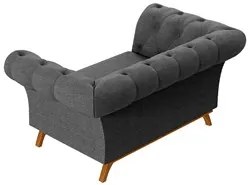 Sofá para Sala de Estar 150cm 1 Lugar Base Madeira Império C-416 Linho