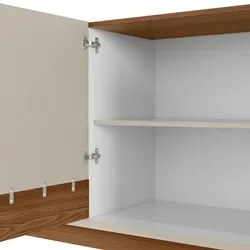 Balcão Buffet 160cm 4 Portas Pés Retrô Luzzo L06 Freijó/Off White - Mp