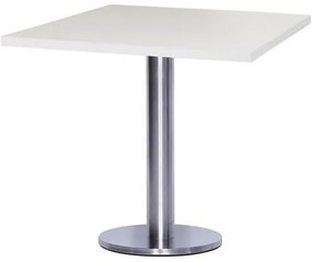 Mesa Georgia 70 cm Tampo Branco Quadrado Base Big em Inox - 39136 Sun House