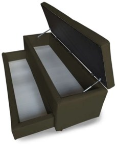 Calçadeira Baú com Sapateira Solteiro 90cm Paris Suede Marrom - Sheep Estofados - Marrom