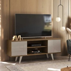 Rack Decorativo Barca 2 Portas Deslizantes até 50 Fendi/Naturale G97 - Gran Belo