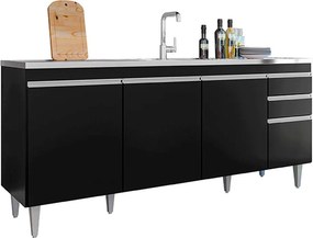 Balcão de Cozinha para Pia Apex MDP/BP Preto G96 - Gran Belo