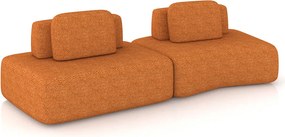 Sofá 2 Lugares Orgânico com Módulo Central e 1 Canto Berlim Bouclê Cr K01 - D'Rossi - Caramelo