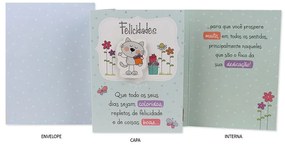 Cartão Ocasiões Especiais - Felicidades - Gato