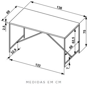 Mesa Para Sala De Jantar Industrial Retangular Vermont
