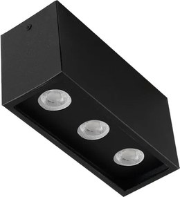 Plafon De Sobrepor Alumínio Preto Piccolo