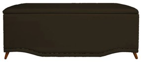 Calçadeira Baú Casal 140cm Greta Pés Palito Suede Marrom - Sheep Estofados