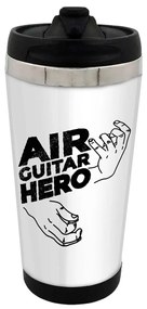 Copo Térmico 500ml Inox Branco Air Guitar Hero Rock