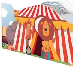 Cama Solteiro Infantil Baixa Para Colchão 188x88cm Circo K06 - Mpozena