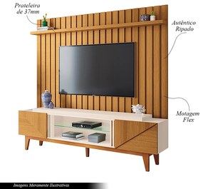 Painel Suspenso Decorativo Link 2.0 Ripado Cinamomo G26 - HB Móveis
