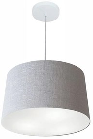 Lustre Pendente Cone Md-4156 Cúpula em Tecido 30/45x40cm Rustico Cinza - Bivolt