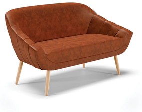 Namoradeira 02 Lugares Giovana Corano Pés Palito Natural - Indo Decorar - Nozes