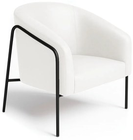 Poltrona Sala Industrial Alta Preto Stella Sintético PU D03 - D'Rossi - Branco