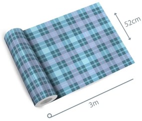 Papel de parede adesivo Xadrez Azul e rosa