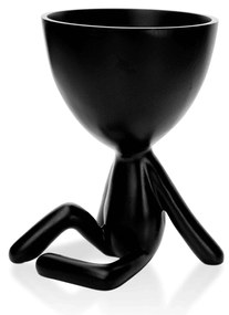 Vaso Decorativo Bob Robert Plant Em Poliresina Preto 14,5x11x12 Cm - D'Rossi