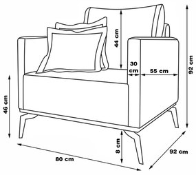 Kit 2 Poltronas Decorativas Pés em Aço Stagno Linho Cinza Rustico G63 - Gran Belo