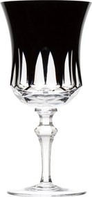 Taça de Cristal Lapidado p/ Vinho Branco - Preto Preto