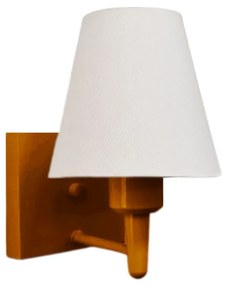 Arandela Quadrada Md-2034 Cobre Cúpula em Tecido Cone Branca - Bivolt
