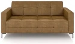 Sofá 2 Lugares 180cm Pés Metálicos Sallin Sintético Camel Z08 - Mpozen