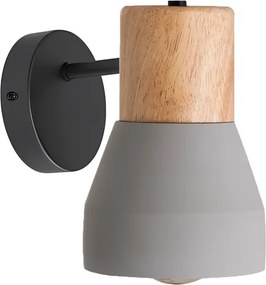 Arandela Madeira E Concreto Bottle