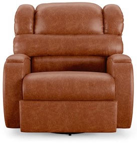Poltrona do Papai Sala de Cinema Reclinável Kylie Glider Manual Giratória Massagem USB PU Caramelo Brilho G23