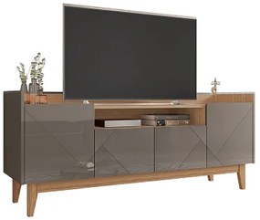 Rack Adria 1.60 Cinza Perola/Noce - Casa D Móveis