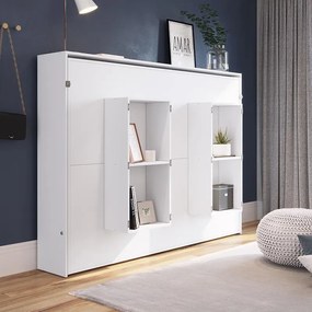 Cama Quarto Articulável Horizontal Casal Latino Retrátil - Branco