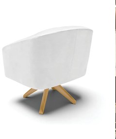 Poltrona Decorativa Giratória MA30 Stella Sintético PU Branco D03 - D'Rossi