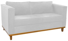 Sofá 2 Lugares Europa Suede Branco ADJ Decor