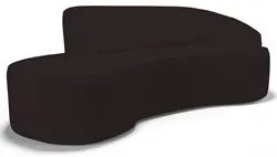 Sofá Living 4 Lugares 280cm Braço Direito Mozart D06 Sintético Marrom