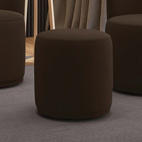 Puff Redondo Orgânico para Sala Malu Suede M11 - D'Rossi - Marrom
