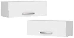 Kit 2 Armários Aéreos Geladeira Veneza 70cm 1 Porta Branco - Lumil Móv